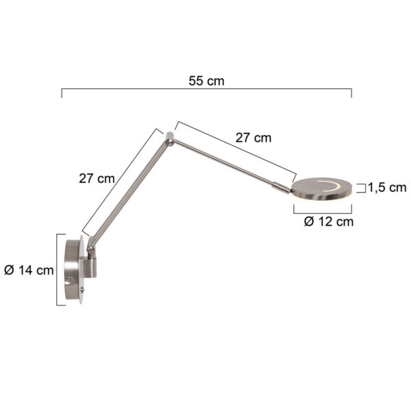 Steinhauer Soleil wandlamp – Ingebouwd (LED) – staal en transparant - Image 5