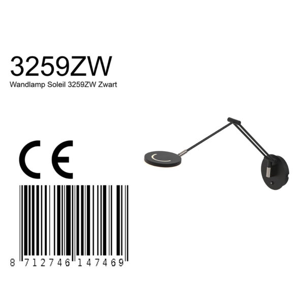Steinhauer Soleil wandlamp – ø 14 cm – Ingebouwd (LED) – transparant en zwart - Image 6