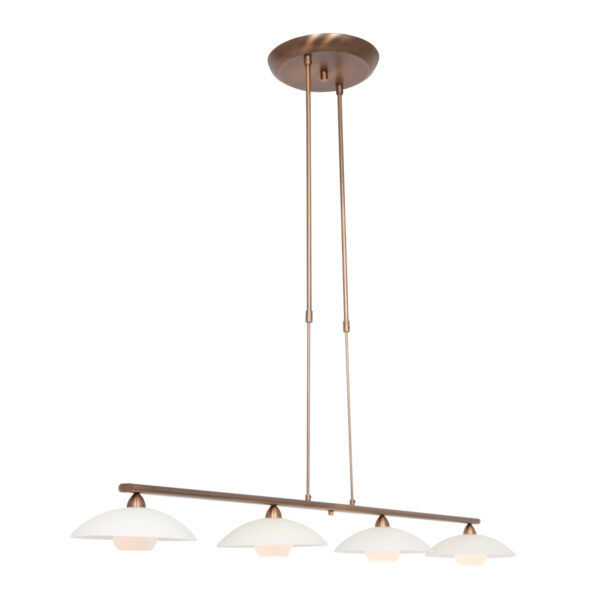 Steinhauer Sovereign classic hanglamp – In hoogte verstelbaar – G9 – Brons
