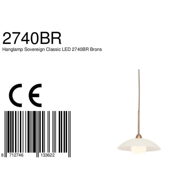 Steinhauer Sovereign classic hanglamp - incl. LED G9 - 120 cm hoog - verstelbaar - brons - Image 8