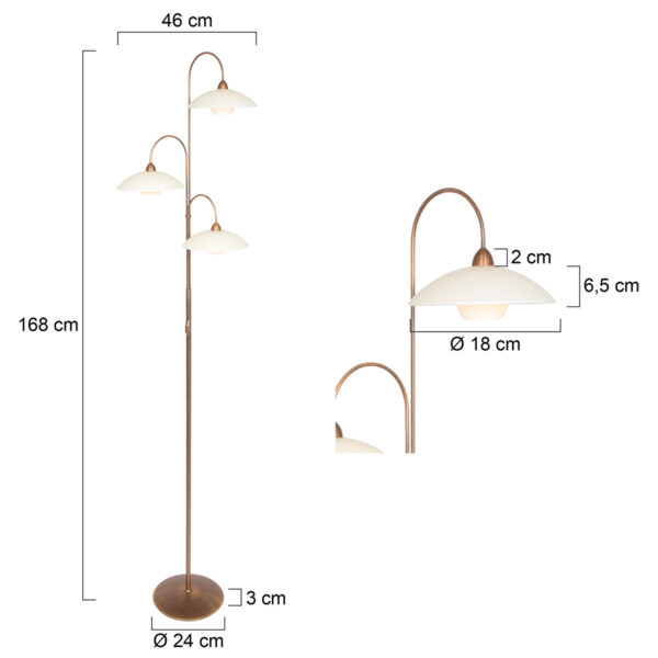Steinhauer Sovereign Classic LED hanglamp - drielichts - 175 cm hoog - incl. lichtbronnen - brons - Image 7