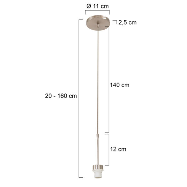 Steinhauer Gramineus pendellamp - in hoogte verstelbaar - maximale hoogte 200 cm -E27 - staal - Image 5