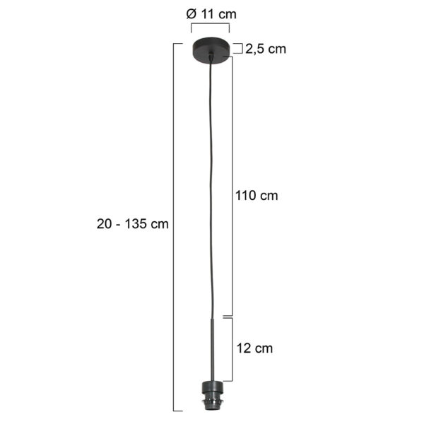 Steinhauer Sparkled Light hanglamp - pendel - exclusief kap - verstelbaar in hoogte - zwart - Image 5