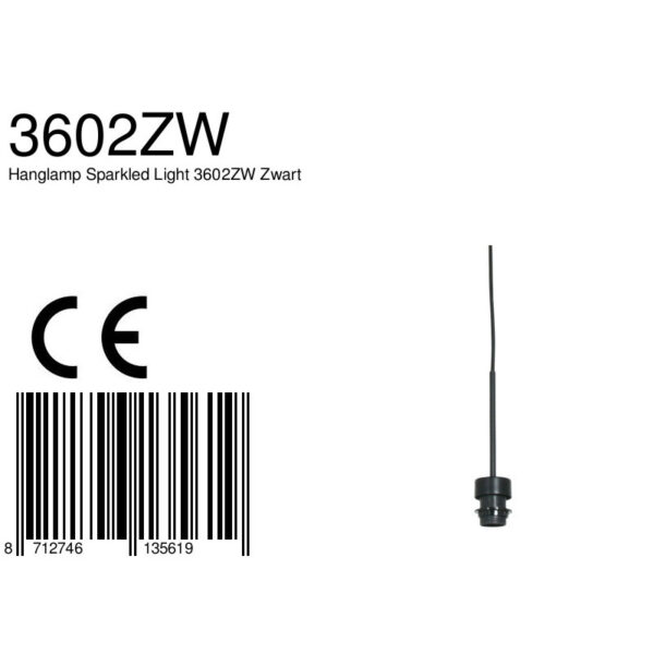 Steinhauer Sparkled Light hanglamp - pendel - exclusief kap - verstelbaar in hoogte - zwart - Image 6