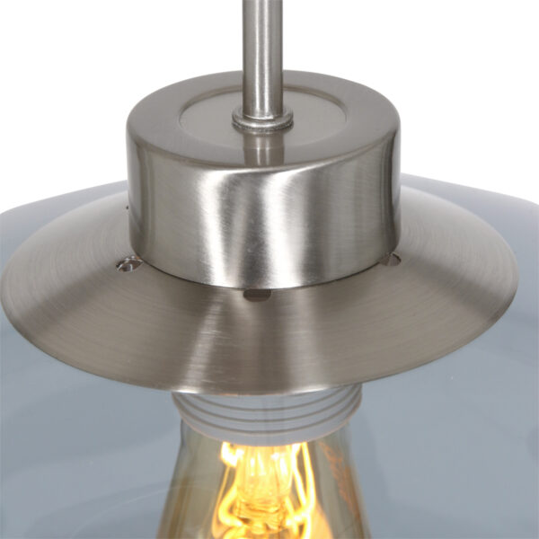 Steinhauer Gramineus hanglamp - plexiglas bol - Ø32 cm - in hoogte verstelbaar - E27 - grijs en staal - Afbeelding 2