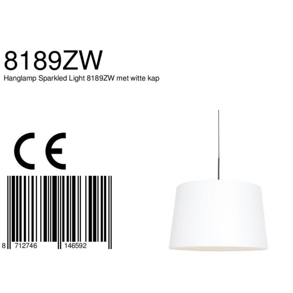 Steinhauer Sparkled Light hanglamp - witte effen kap - kap Ø45 cm - verstelbaar in hoogte - zwart - Image 6