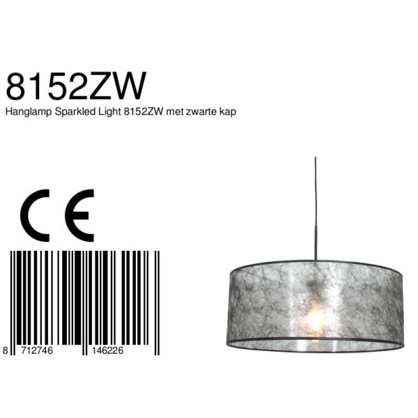 Steinhauer Sparkled Light hanglamp - zwarte sizoflor kap - kap Ø50 cm - verstelbaar in hoogte - zwart - Image 6