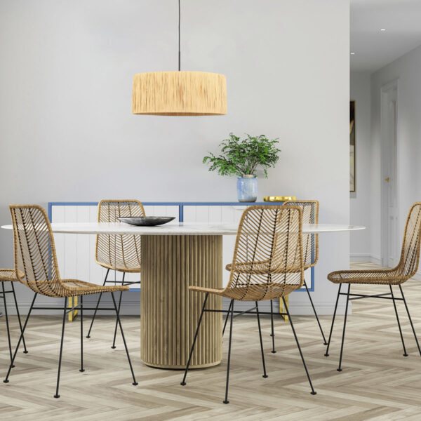 Steinhauer Sparkled light hanglamp – ø 50 cm – In hoogte verstelbaar – E27 (grote fitting) – naturel en zwart - Image 2