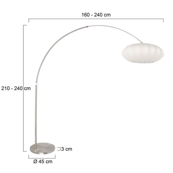 Steinhauer Sparkled light vloerlamp – Draai- en/of kantelbaar – E27 (grote fitting) – staal en wit - Image 6