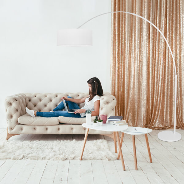 Steinhauer Sparkled Light booglamp - E27 - in hoogte verstelbaar - uittrekbaar - wit - Image 2