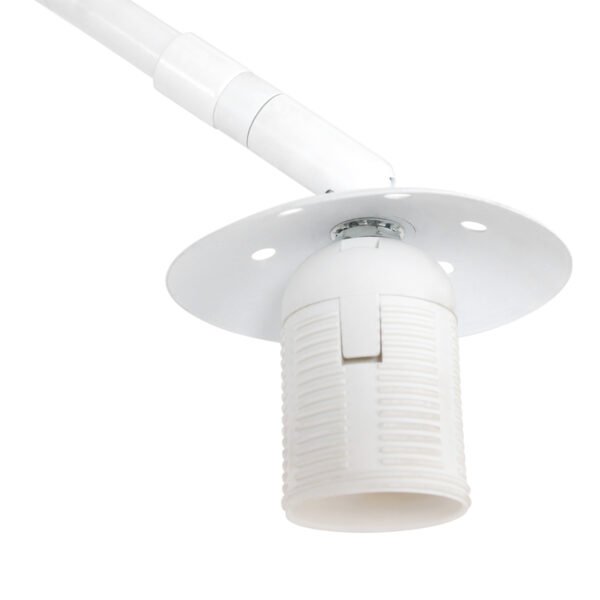 Steinhauer Sparkled Light booglamp - E27 - in hoogte verstelbaar - uittrekbaar - wit met bruine kap - Image 4
