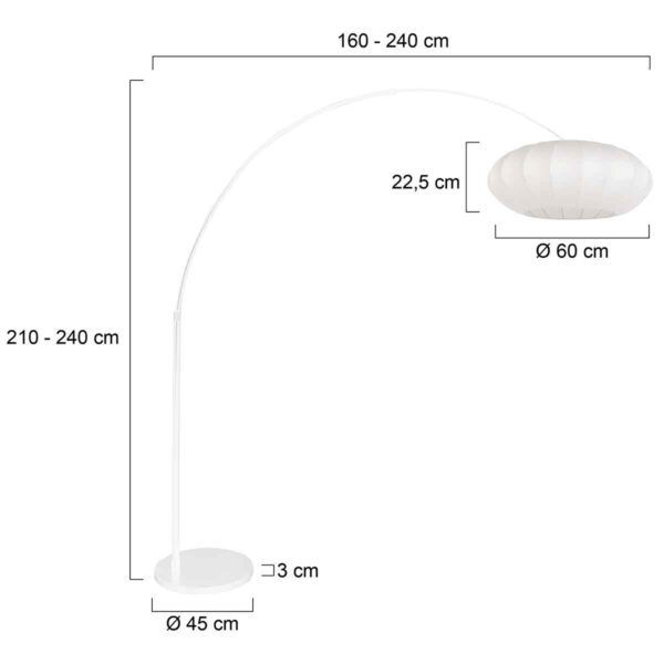 Witte scandinavische booglamp linnen kap Steinhauer Sparkled light - Image 6
