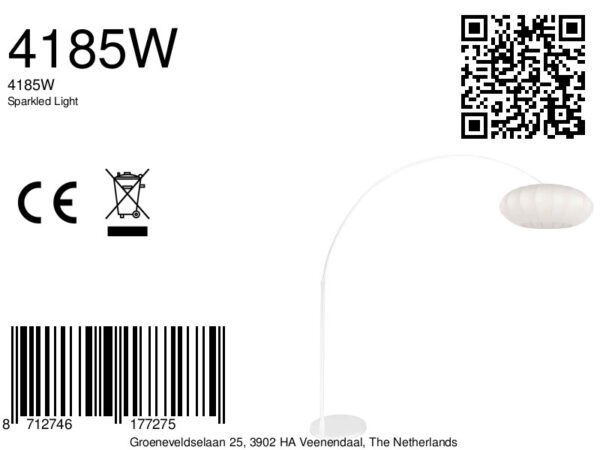 Witte scandinavische booglamp linnen kap Steinhauer Sparkled light - Image 7