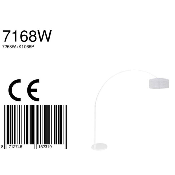 Steinhauer Sparkled Light booglamp - E27 - in hoogte verstelbaar - uittrekbaar - wit met grijze kap - Image 7