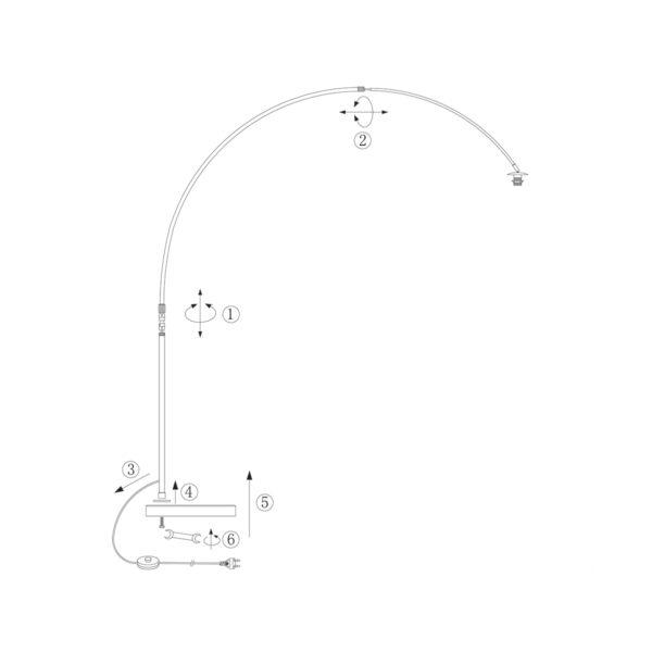 Steinhauer Sparkled Light booglamp - E27 - in hoogte verstelbaar - uittrekbaar - wit met bruine kap - Image 8