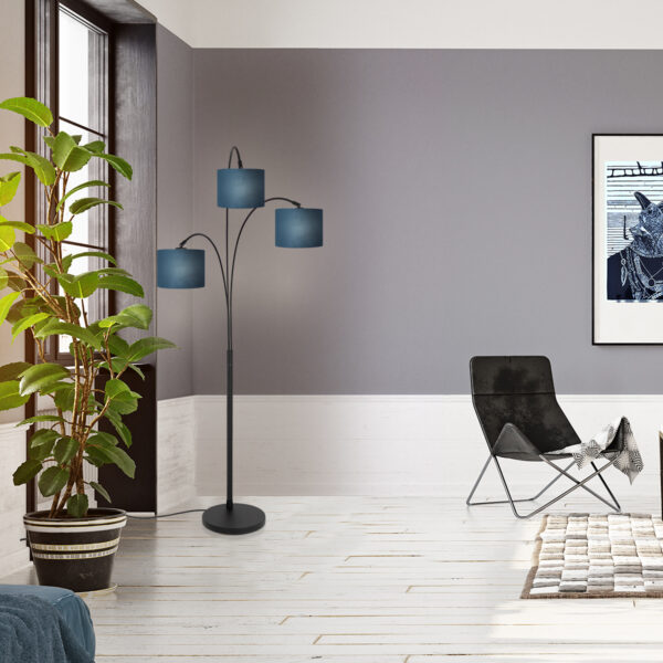 Steinhauer Sparkled light vloerlamp – E27 (grote fitting) – blauw en zwart - Image 2
