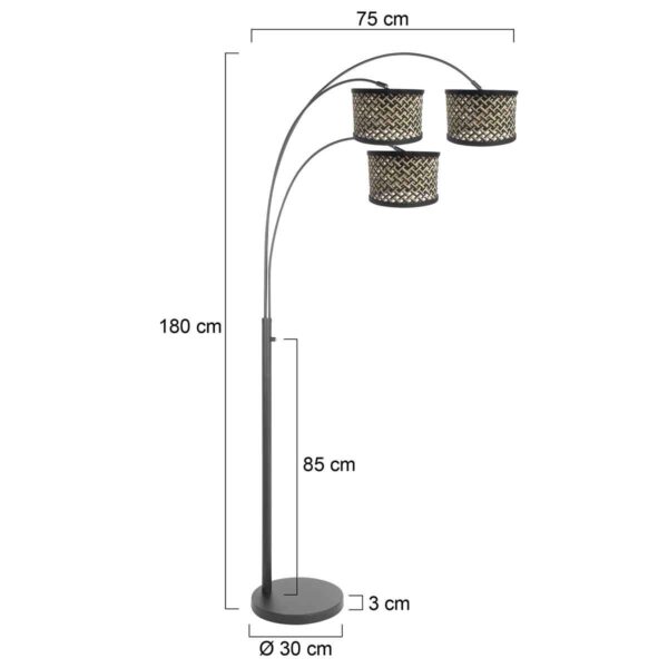 Zwarte booglamp drie lichts Steinhauer Sparkled light - Image 5