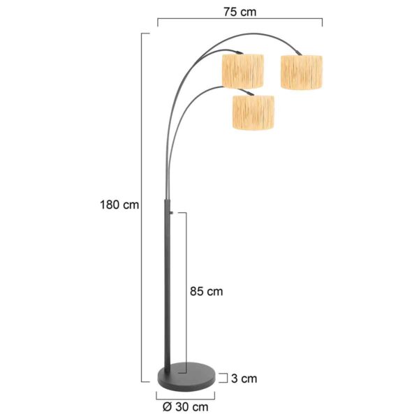 Steinhauer Sparkled light vloerlamp – E27 (grote fitting) – naturel en zwart - Image 5