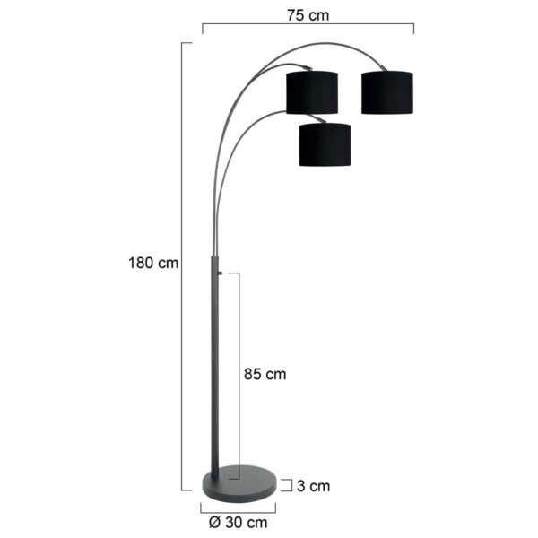 Steinhauer Sparkled light vloerlamp – E27 (grote fitting) – Zwart - Image 5