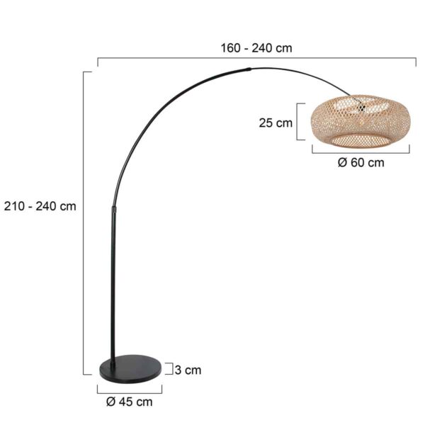 Steinhauer Ikaro vloerlamp – In hoogte verstelbaar (na installatie),Uittrekbaar – E27 (grote fitting) – beuken en zwart - Image 5