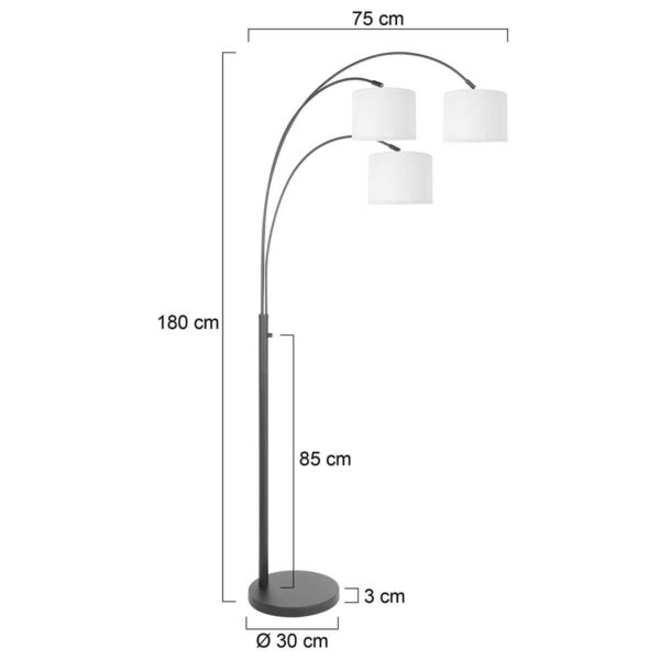 Steinhauer Sparkled light vloerlamp – E27 (grote fitting) – wit en zwart - Image 5