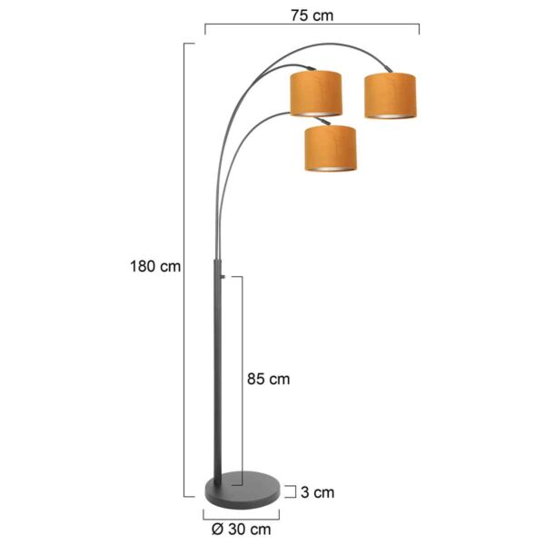 Steinhauer Sparkled light vloerlamp – E27 (grote fitting) – goud en zwart - Image 5