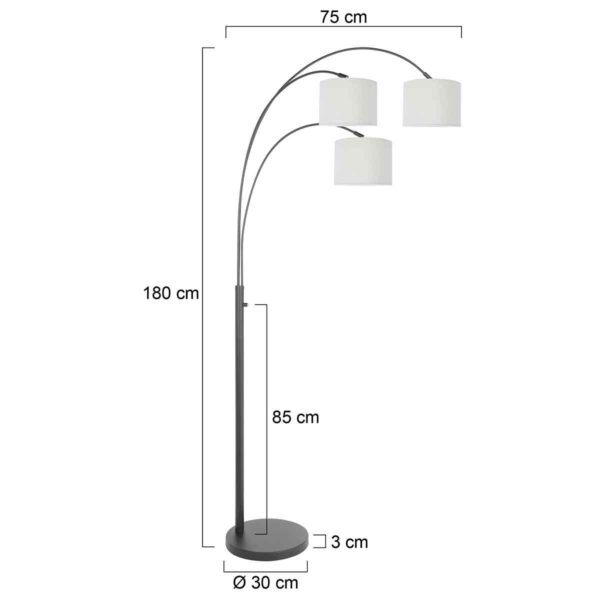 Steinhauer Sparkled light vloerlamp – E27 (grote fitting) – linnenwit en zwart - Image 5