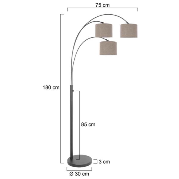 Steinhauer Sparkled light vloerlamp – E27 (grote fitting) – grijs en zwart - Image 5