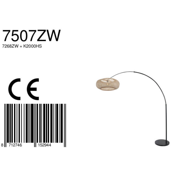 Steinhauer Ikaro vloerlamp – In hoogte verstelbaar (na installatie),Uittrekbaar – E27 (grote fitting) – beuken en zwart - Image 6