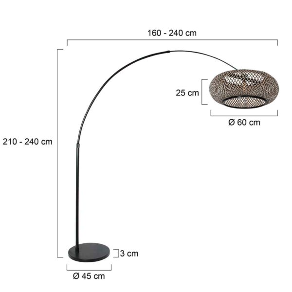 Steinhauer Ikaro vloerlamp – In hoogte verstelbaar (na installatie),Uittrekbaar – E27 (grote fitting) – beuken en zwart - Image 6