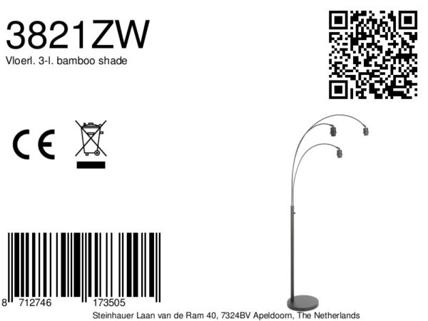 Steinhauer Sparkled light vloerlamp – E27 (grote fitting) – zwart - Image 6