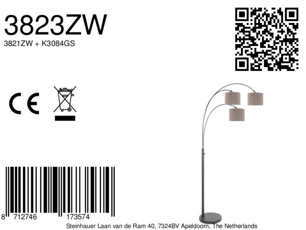 Steinhauer Sparkled light vloerlamp – E27 (grote fitting) – zilver en zwart - Image 6