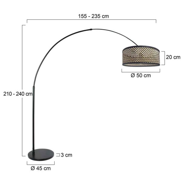 Steinhauer Sparkled light vloerlamp – E27 (grote fitting) – Zwart - Image 6