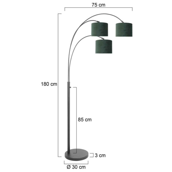 Steinhauer Sparkled light vloerlamp – E27 (grote fitting) – groen en zwart - Image 6