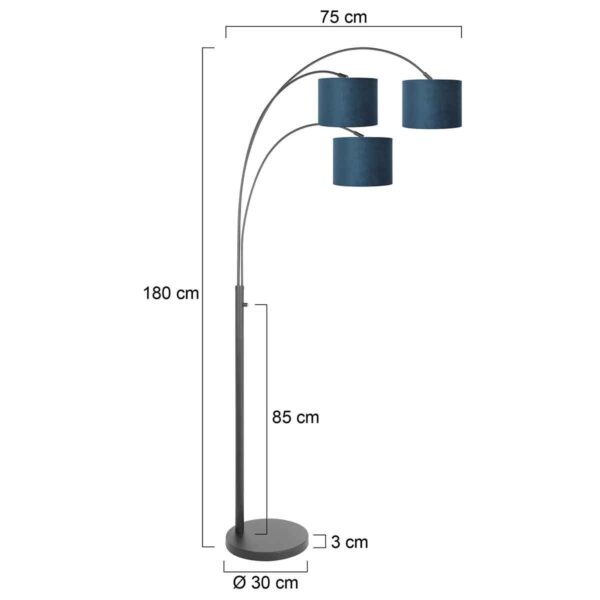 Steinhauer Sparkled light vloerlamp – E27 (grote fitting) – blauw en zwart - Image 6