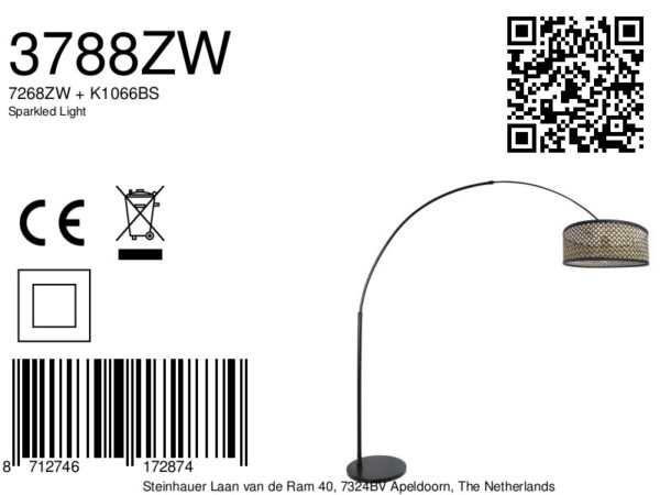 Steinhauer Sparkled light vloerlamp – E27 (grote fitting) – Zwart - Image 7