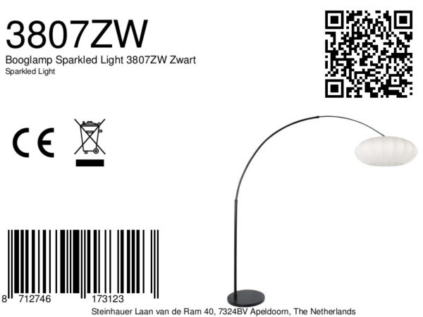 Steinhauer Sparkled light vloerlamp – Draai- en/of kantelbaar – E27 (grote fitting) – wit en zwart - Image 8