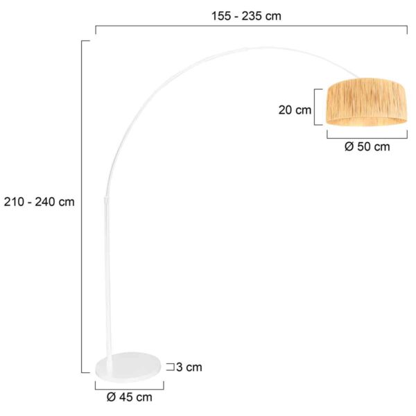 Steinhauer Sparkled light vloerlamp – ø 50 cm – In hoogte verstelbaar (na installatie),Uittrekbaar – E27 (grote fitting) – naturel en wit - Image 5