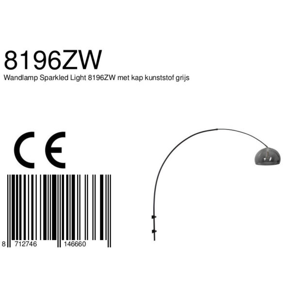 Steinhauer Sparkled Light wandlamp - boog - kap ⌀40 cm bol - draai- en uittrekbaar - zwart - Afbeelding 7