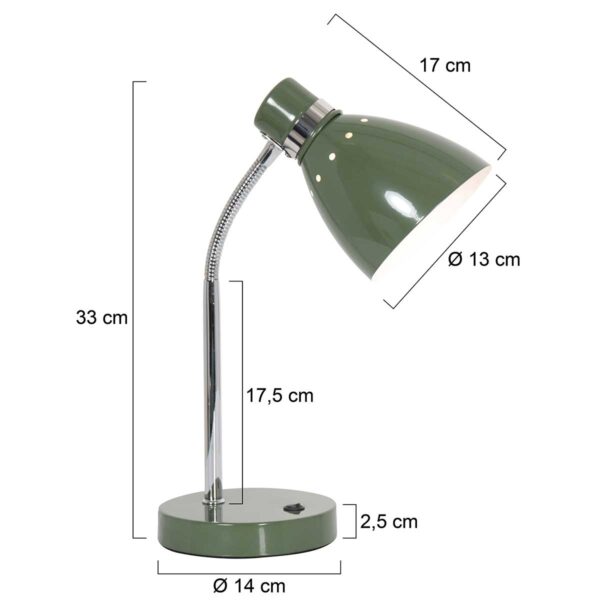 Steinhauer Spring tafellamp – ø 13 cm – Draai- en/of kantelbaar – E27 (grote fitting) – groen - Image 5