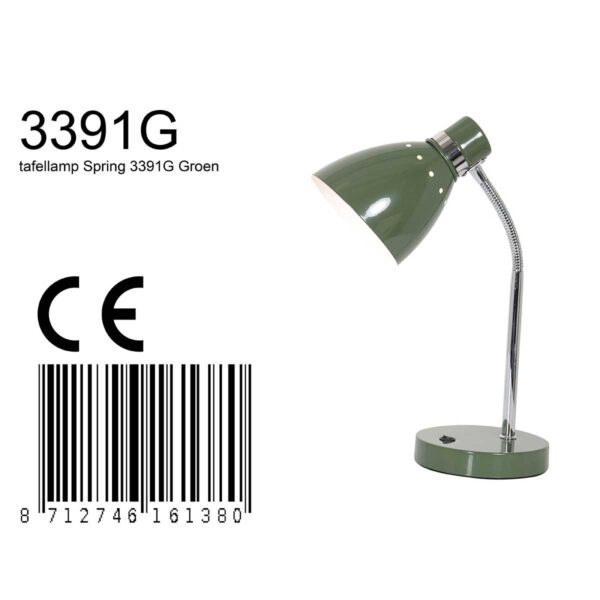 Steinhauer Spring tafellamp – ø 13 cm – Draai- en/of kantelbaar – E27 (grote fitting) – groen - Image 6