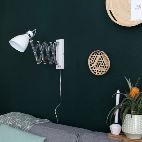 Steinhauer Spring schaarlamp wand - 27 - 90 cm uittrekbaar - draaidimmer - wit - Image 3