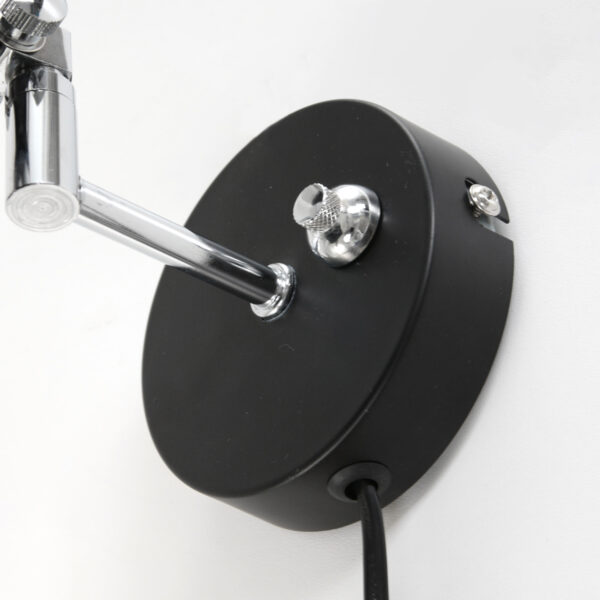 Steinhauer Spring wandspot - draai- en kantelbaar - dimbaar - incl. 185 cm lang snoer - zwart - Afbeelding 5