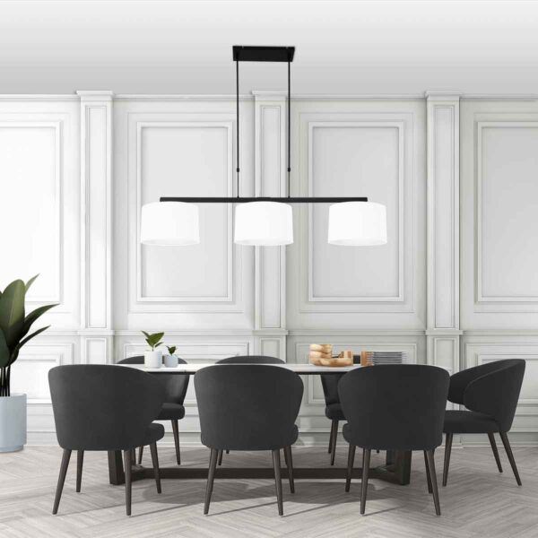 Steinhauer Stang hanglamp – In hoogte verstelbaar – E27 (grote fitting) – wit en zwart - Image 2