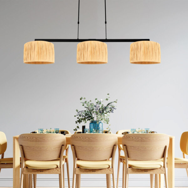 Steinhauer Stang hanglamp – In hoogte verstelbaar – E27 (grote fitting) – naturel en zwart - Image 2