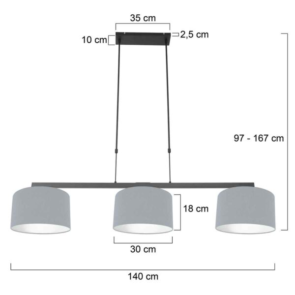 Steinhauer Stang hanglamp – E27 (grote fitting) – Zwart - Image 6