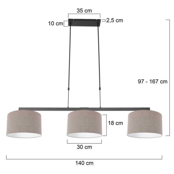 Steinhauer Stang hanglamp – E27 (grote fitting) – zwart - Image 6