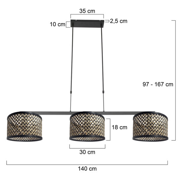 Steinhauer Stang hanglamp – E27 (grote fitting) – Zwart - Image 6