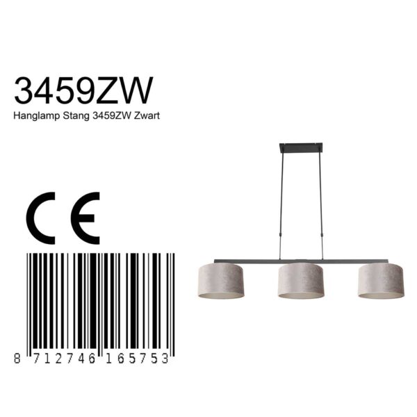 Steinhauer Stang hanglamp – In hoogte verstelbaar – E27 (grote fitting) – grijs en zwart - Image 7