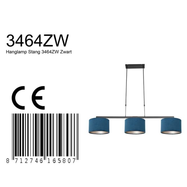 Steinhauer Stang hanglamp – In hoogte verstelbaar – E27 (grote fitting) – naturel en zwart - Image 7